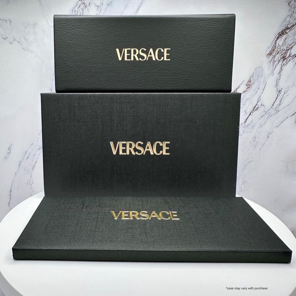 New VERSACE Sunglasses Black Gold Rectangle 59MM Rimless Medusa Retro Authentic - Picture 6 of 6